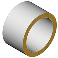 Animation of a piezoelectric tube with plain electrodes in white and yellow colour