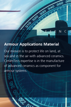 Cover picture of the brochure for Armour Applications