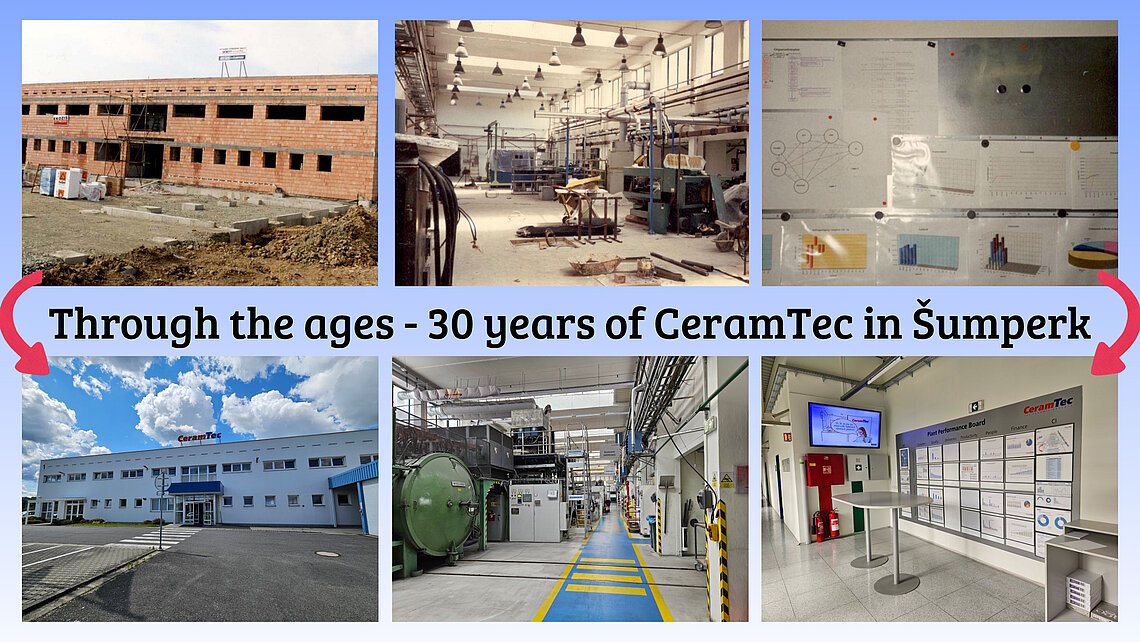 Bildvergleiche - der Standort CeramTec Sumperk in Tschechien vor 30 Jahren und heute