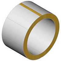 Animation of a piezoelectric tube with split electrodes on outside diameter in white and yellow colour