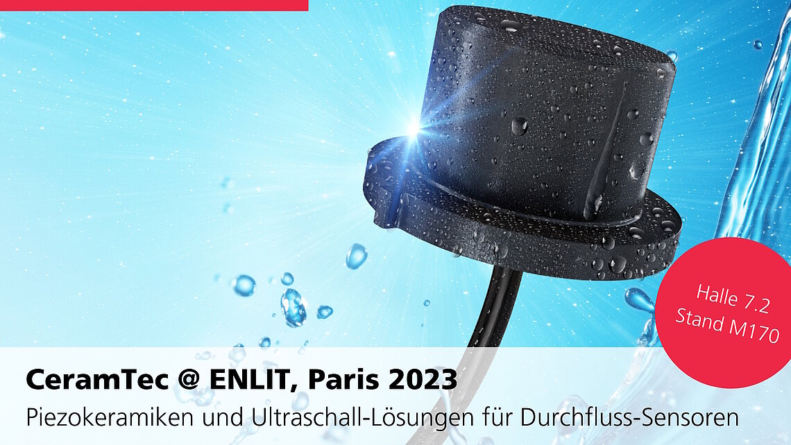 Messe-Banner zur Enlit zeigt Durchflusssensor