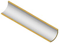Piezoelectric tube segment in grey and yellow