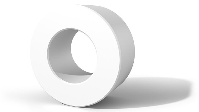 White exhaust flap bearing ring on white background