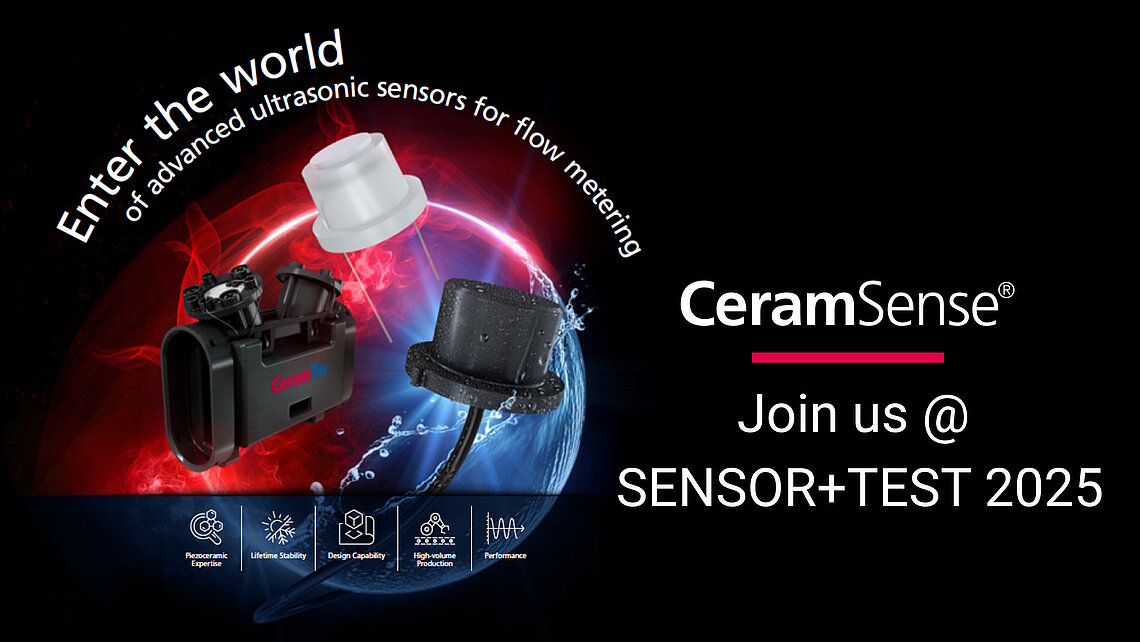 News-Bild zum Messe-Auftritt von CeramTec mit CeramSense bei der Sensor+Test 2025 in Nürnberg