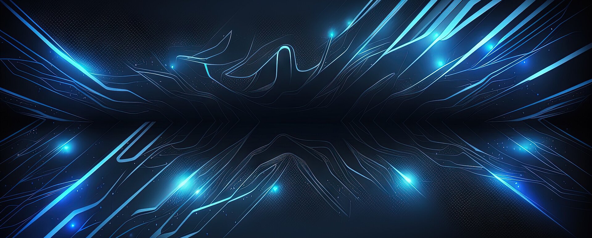 Technischer Hintergrund mit dunkelblauen abstrakten Neonlichtern