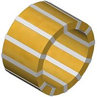 Animation of a piezoelectric tube in white and yellow colour