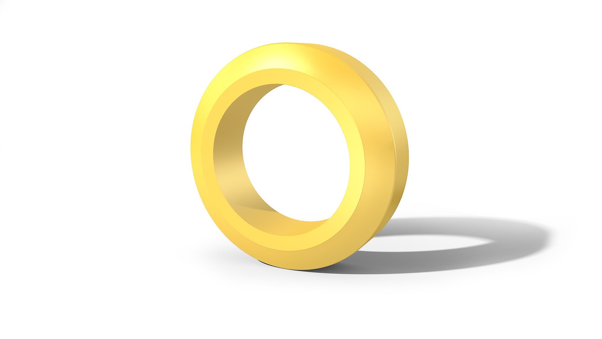 Gelber Abgasklappenlagerung-Ring auf weißem Hintergrund