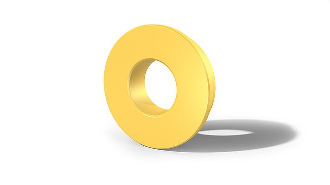 Gelbe Isolierbuchse für einen Bremssattel von CeramTec