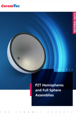 Cover picture of the brochure for PZT hemispheres