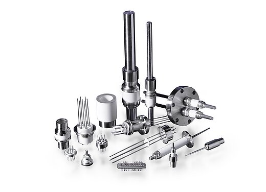 Durchführungen, Druckdurchführungen, Koaxialstecker, Kontaktabstände, Multi-Pin-Stecker, Schaugläser, Thermoelemente, Verbindungsstücke