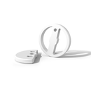 Rendering of two white disc valves by CeramTec