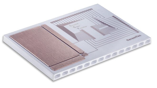 Ceramic heat sink for high-performance electronics on a white background