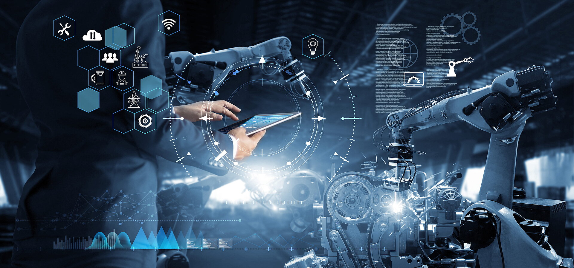 Futuristischer Einblick in eine moderne Industrielandschaft