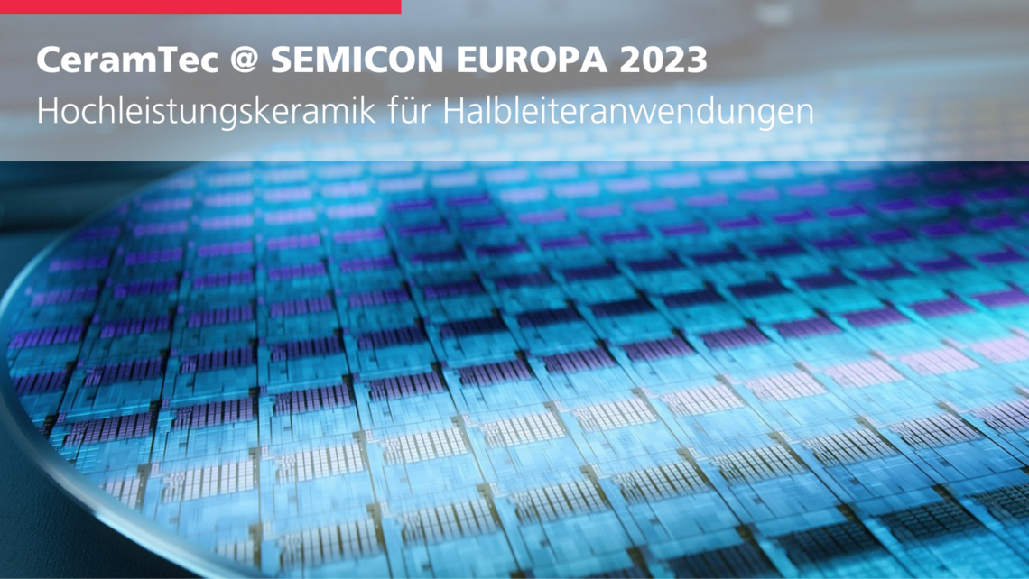Banner informiert über Messe-Auftritt von CeramTec bei der SEMICON EUROPA 2023