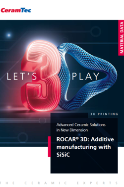 Titel des CeramTec-Datenblatts zu 3D-Lösungen aus Hochleistungskeramik mit Siliziumkarbid