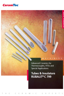 Titelseite des CeramTec Datenblatt Rohre und Isolatoren RUBALIT C 799