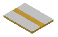 Piezoelectric plate standard in grey with a yellow line