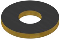 Animation of a Flat Lapped Silver piezoelectric ring in black and yellow colour